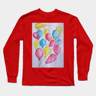 Balloons in primary colours. Long Sleeve T-Shirt